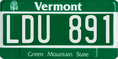 VT license plate LDU891