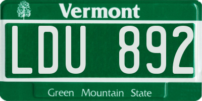 VT license plate LDU892