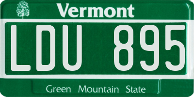 VT license plate LDU895