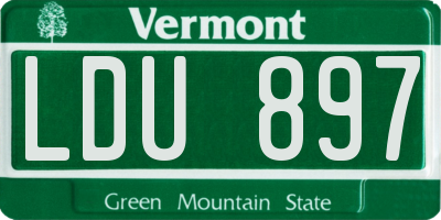 VT license plate LDU897