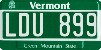 VT license plate LDU899