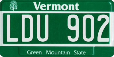 VT license plate LDU902