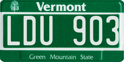 VT license plate LDU903