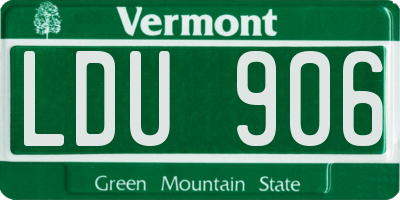 VT license plate LDU906