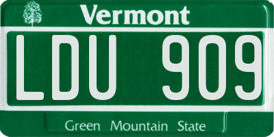 VT license plate LDU909
