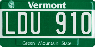 VT license plate LDU910