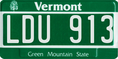 VT license plate LDU913