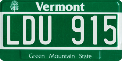 VT license plate LDU915