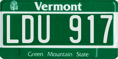 VT license plate LDU917