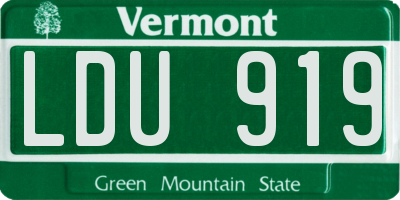 VT license plate LDU919