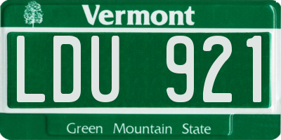 VT license plate LDU921