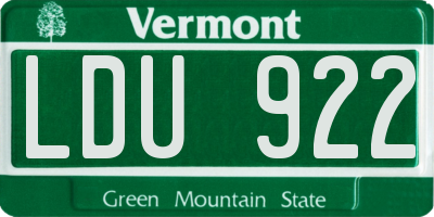 VT license plate LDU922