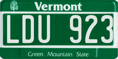 VT license plate LDU923
