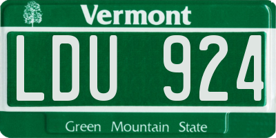 VT license plate LDU924