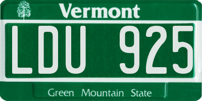 VT license plate LDU925