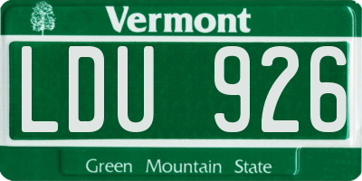 VT license plate LDU926