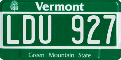 VT license plate LDU927