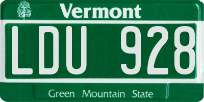 VT license plate LDU928