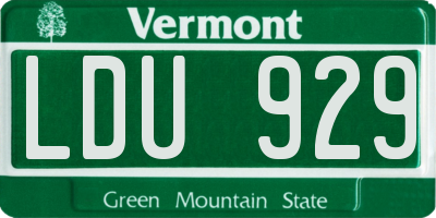 VT license plate LDU929
