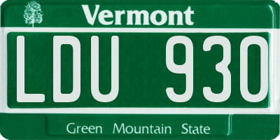 VT license plate LDU930