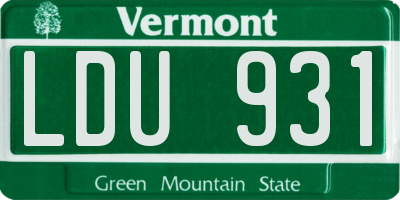 VT license plate LDU931