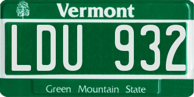 VT license plate LDU932