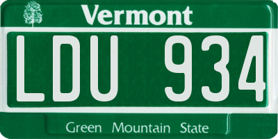 VT license plate LDU934