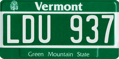 VT license plate LDU937