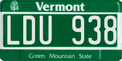 VT license plate LDU938