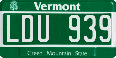 VT license plate LDU939