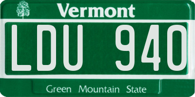 VT license plate LDU940