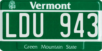VT license plate LDU943