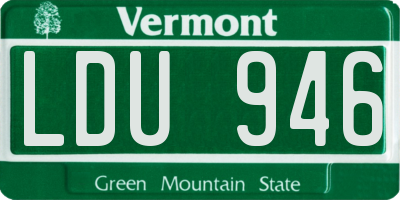 VT license plate LDU946