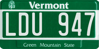VT license plate LDU947