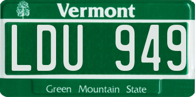 VT license plate LDU949