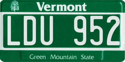 VT license plate LDU952