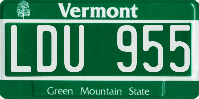 VT license plate LDU955