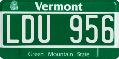 VT license plate LDU956