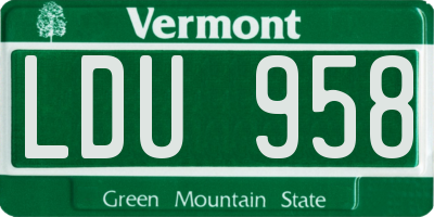 VT license plate LDU958