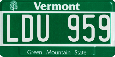 VT license plate LDU959