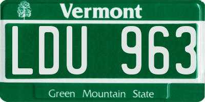 VT license plate LDU963