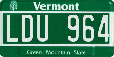 VT license plate LDU964