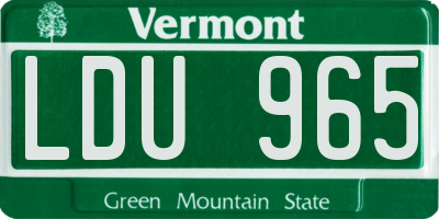 VT license plate LDU965