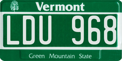 VT license plate LDU968