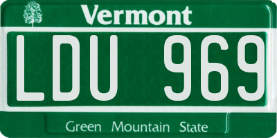 VT license plate LDU969