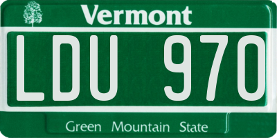 VT license plate LDU970