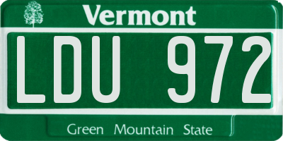 VT license plate LDU972