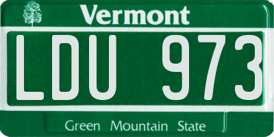 VT license plate LDU973