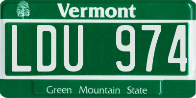 VT license plate LDU974