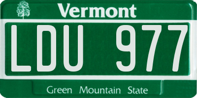 VT license plate LDU977